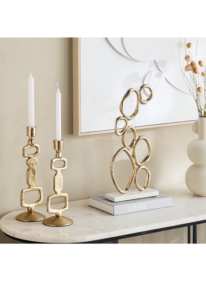 Home Box Modern Gold Aluminium Taper Candle Holder - Image 4